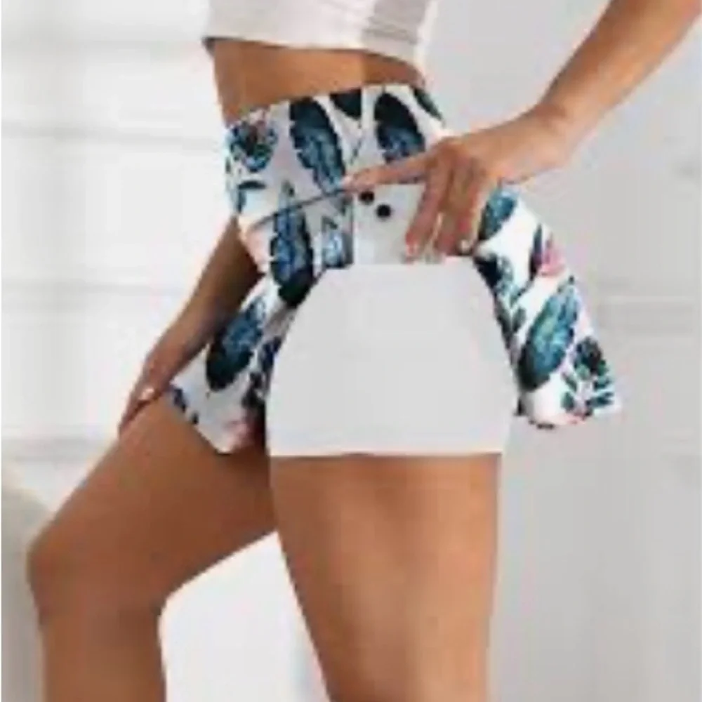 Floral Blue and Pink Women's Skort - Picture 2 of 5